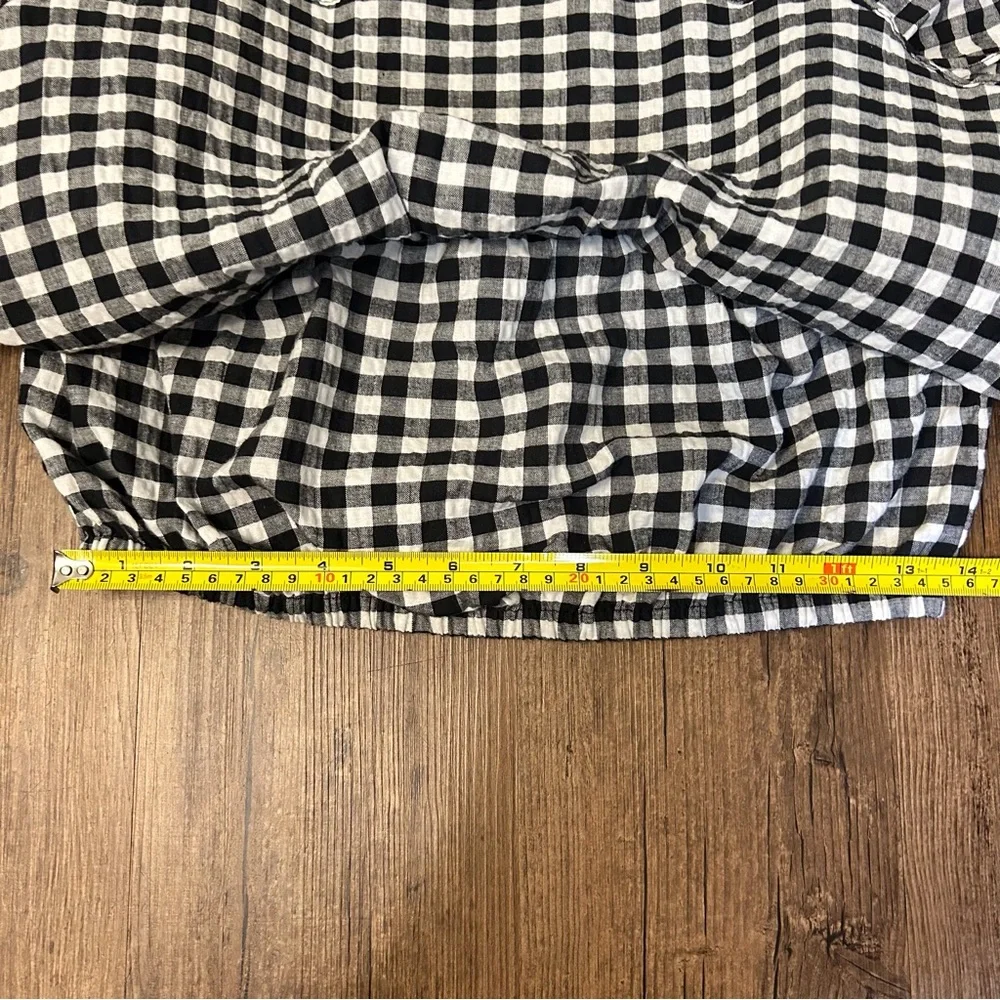Misa Los Angeles Cotton Lunna Gingham Flutter Off Shoulder Crop Top. - Picture 10 of 10